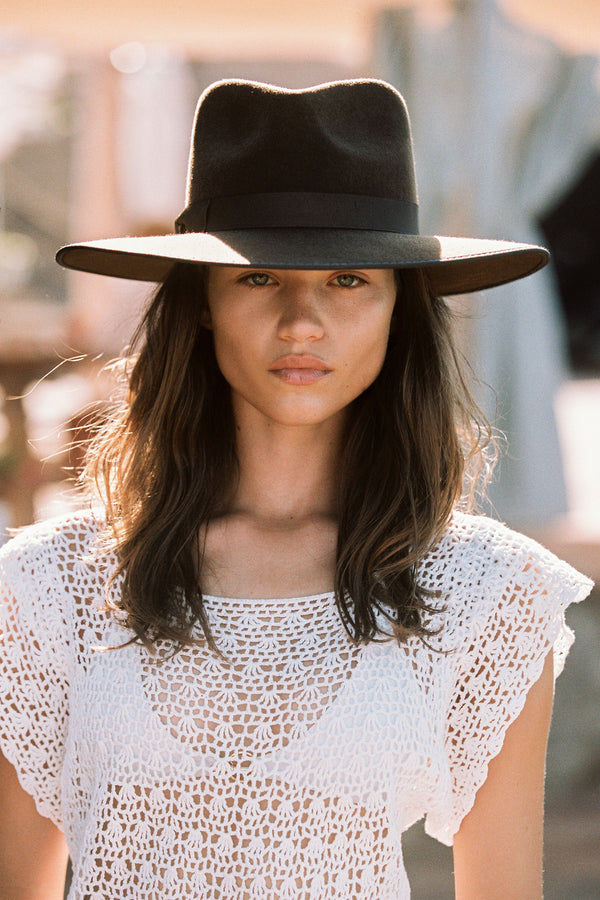 Espresso Rancher - Wool Felt Fedora Hat in Brown