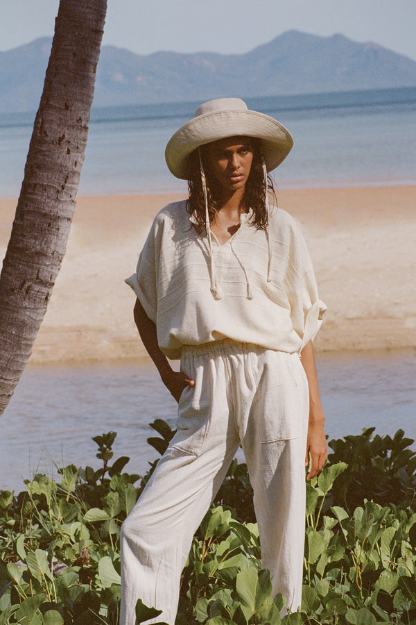 Holiday Bucket - Cotton Bucket Hat in Beige