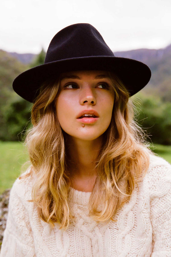 The Palo Fedora - Wool Felt Fedora Hat in Black