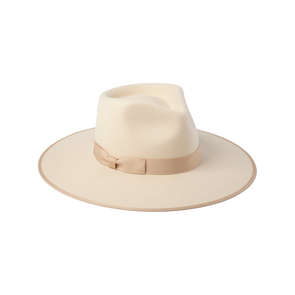 Ivory Rancher - Wool Felt Fedora Hat in Beige