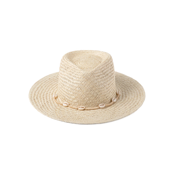 Seashells Fedora - Straw Fedora Hat in Natural