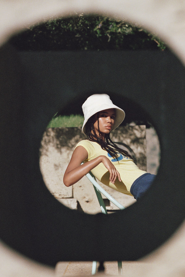 Wave Bucket - Cotton Bucket Hat in Beige