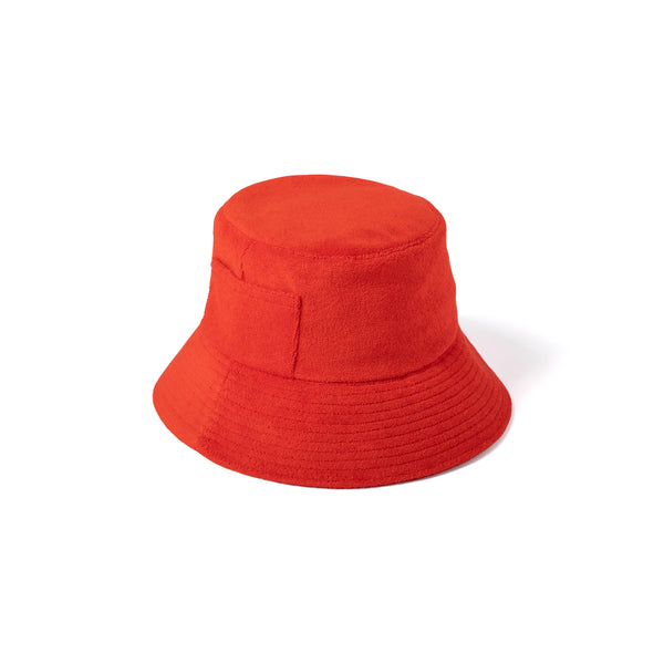 Wave Bucket - Cotton Bucket Hat in Red