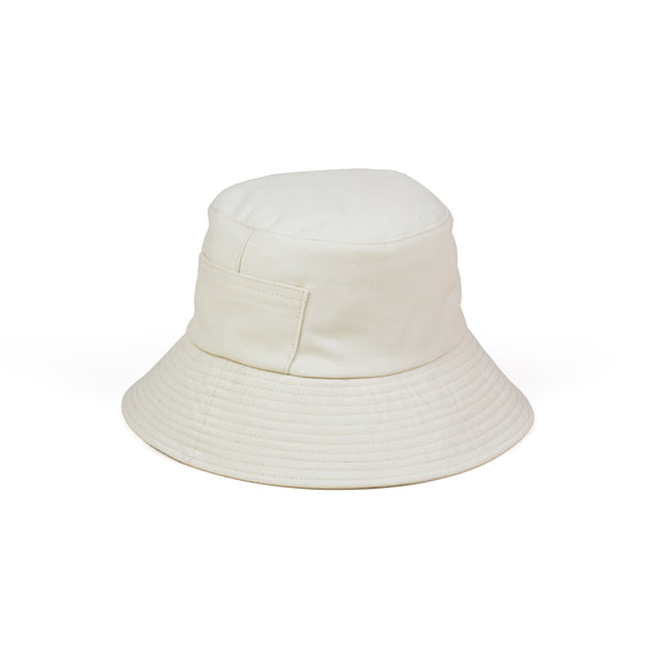 Wave Bucket Hat - Cotton Bucket Hat in Beige