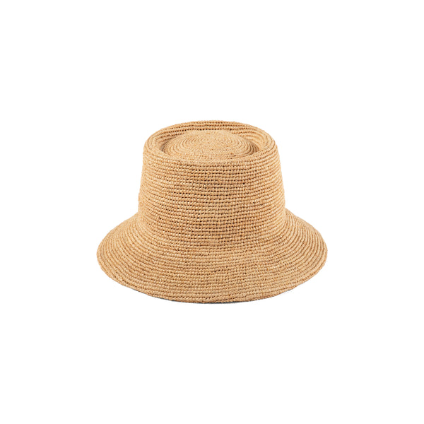 Dipped The Inca Bucket - Straw Bucket Hat in Natural