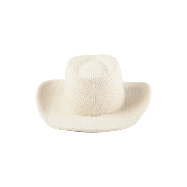 The Sandy - Tweed Fedora Hat in White