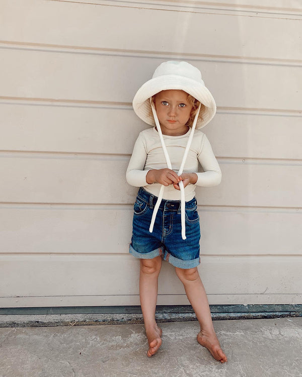 Kids Wave Bucket - Cotton Bucket Hat in Brown